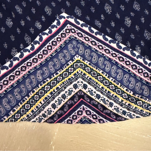Boho Navy Patterned Wide-Leg Pants Back to School - Picture 7 of 10